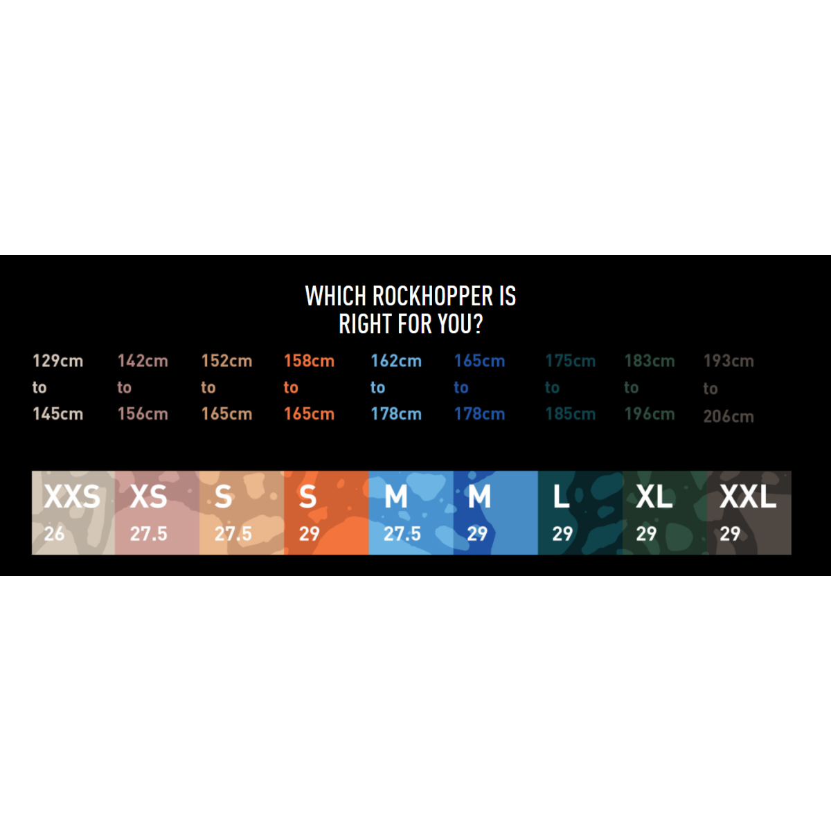 Specialized rockhopper on sale size chart